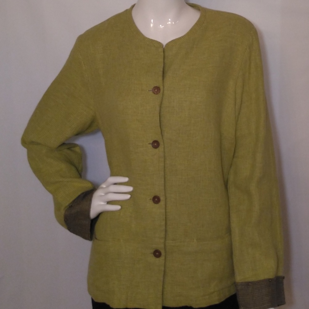 Sigrid Olsen Sport Green-Brown Casual Jacket